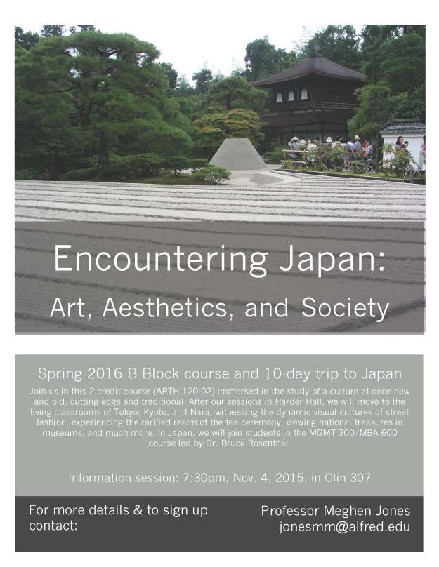 B Block course & trip poster, Encountering Japan, 10 7 15